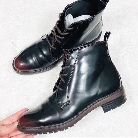 Zara Shoes - Zara Basic lace up black booties sz37 sz7